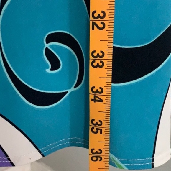 Tiana B. Blue Purple Green Retro Swirl Pattern Dress - Picture 6 of 9